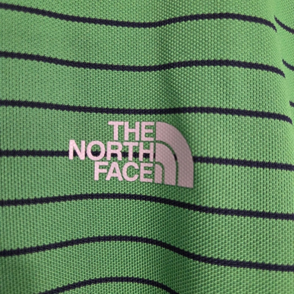 The North Face Mens Medium Green Striped Short Sleeve Graphic T-Shirt Micro Mesh - Picture 3 of 7